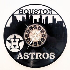HOUSTON ASTROS vinyl record clock wall art gift